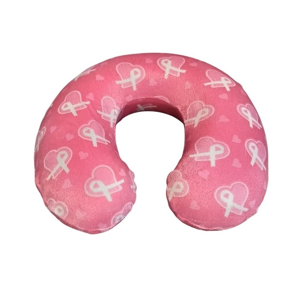 Life Is Soft Memory Foam Travel Pillow Pink Breast Cancer Awareness Ribbon Print